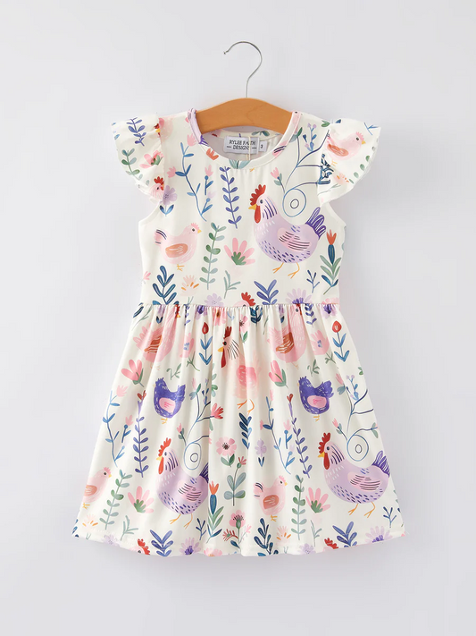 Baby Girls Spring Chicken Dress Preorder 5 MOQ