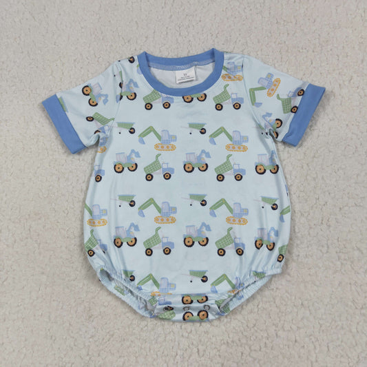Baby Boys Construction Short Sleeve Romper