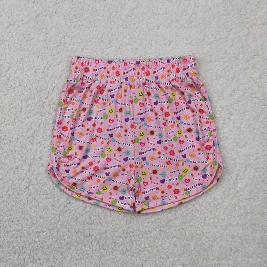 SS0484 Happy Vibes Love Print Baby Girls Shorts