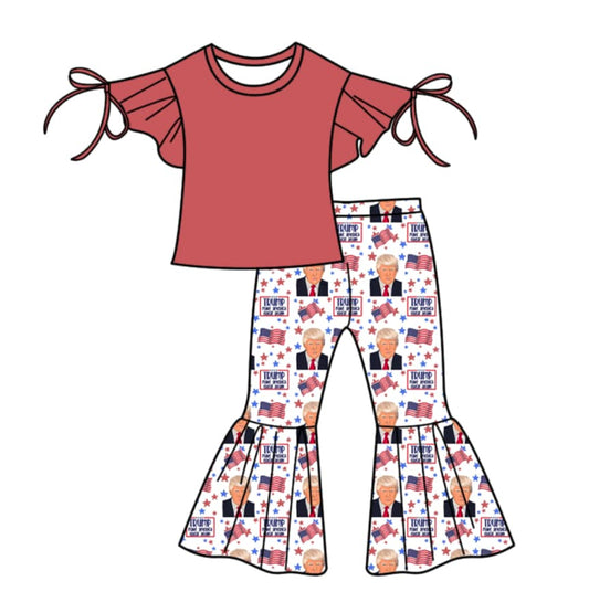 Baby Girls Trump Bell Bottom Pants Set Preorder  5 MOQ