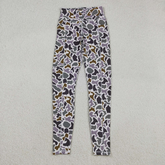 Adult Size Women Violet Camo Active Leggings