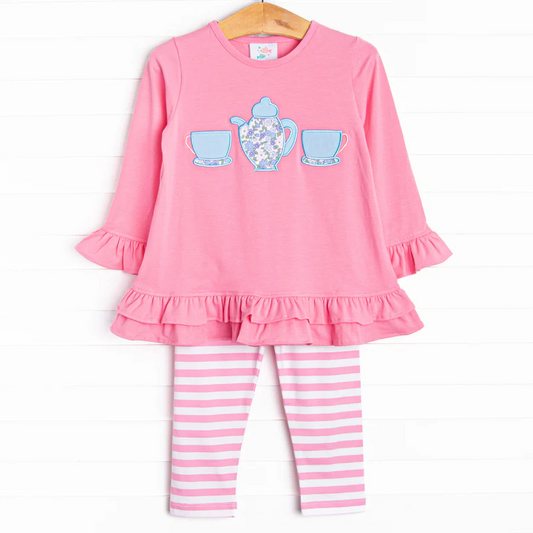 Baby Girls Tea Pink Tunic Top Leggings Set 5 MOQ Preorder