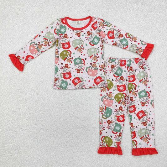 Baby Girls Christmas Coffe Gingersnap Bamboo Pajama Set