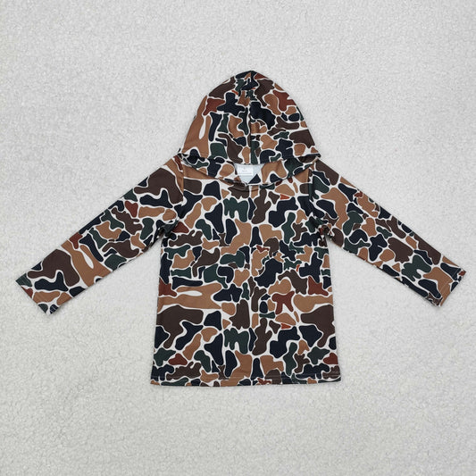 Baby Boys Vintage Camo Long Sleeve Hoodie Top