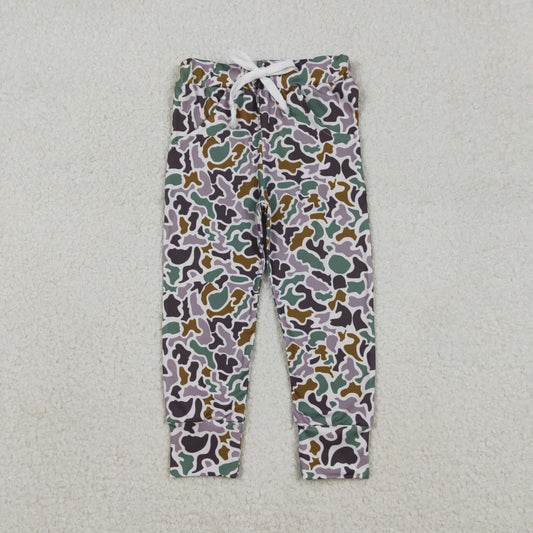 P0944 Baby Girls Boys Green Camo Pants With Pocket