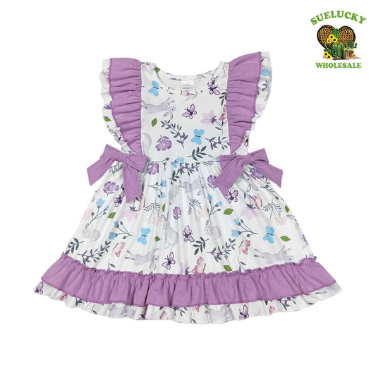 Baby Girls Easter Bunny Purple Dress