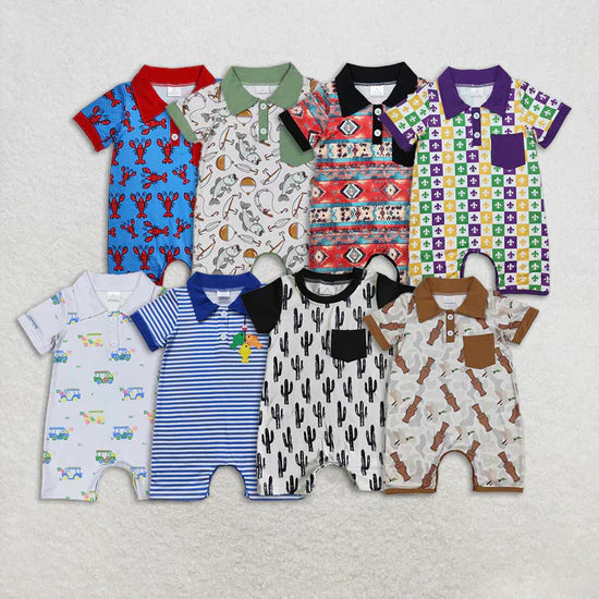 Baby Boys Summer Short Sleeve Romper