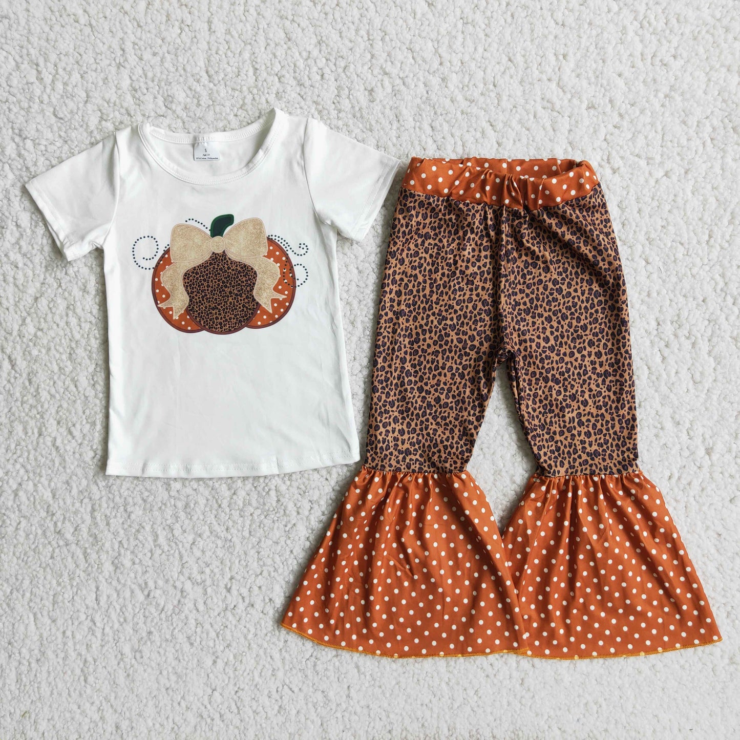 Pumpkin cheetah pants set