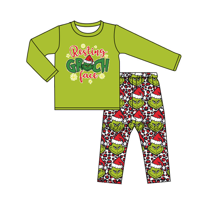 6 C10-37 Kids Boys Christmas Green Outfit