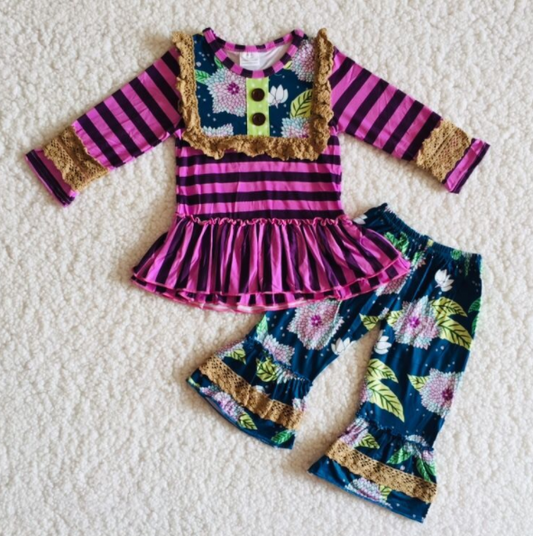 Promotion Purple Striped Vintage Outfit