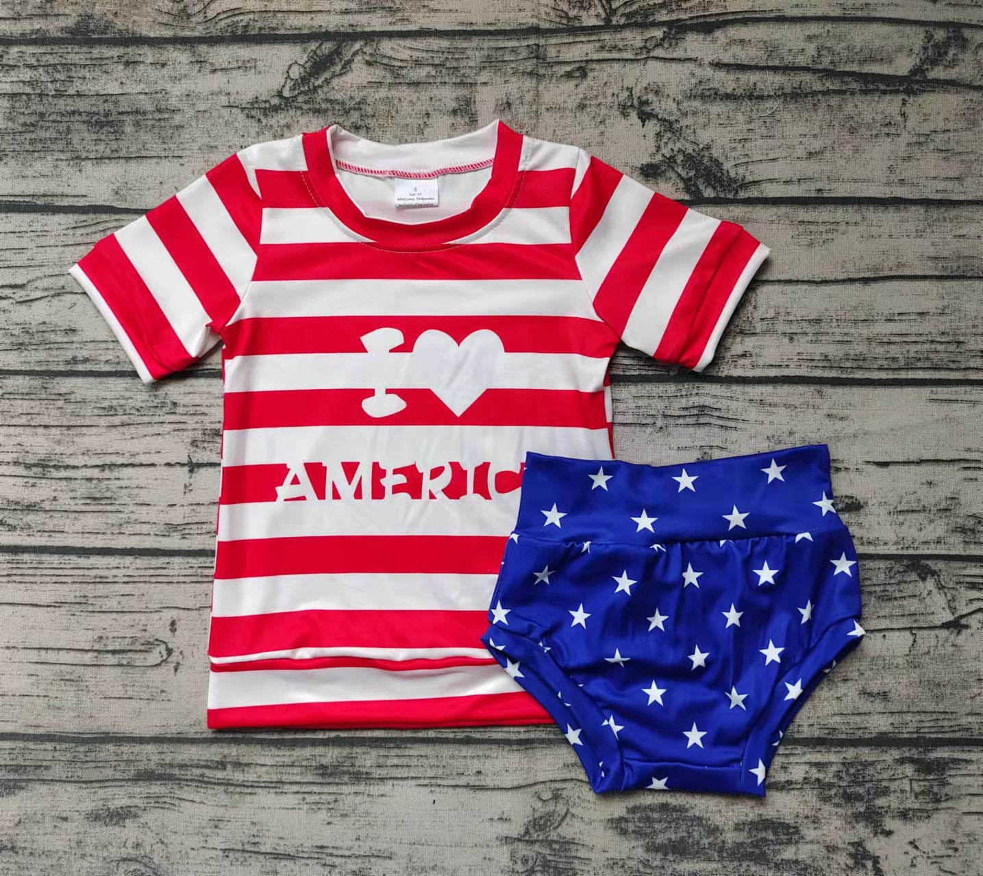 Pre-order Baby Girls July 4th Bummies Set