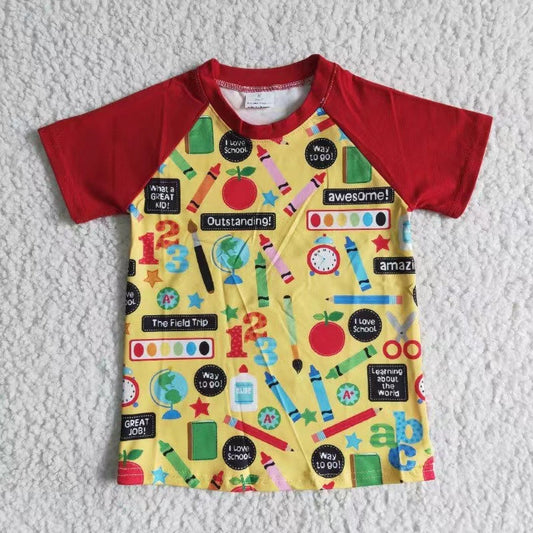 Boys back to school short sleeve top shirt