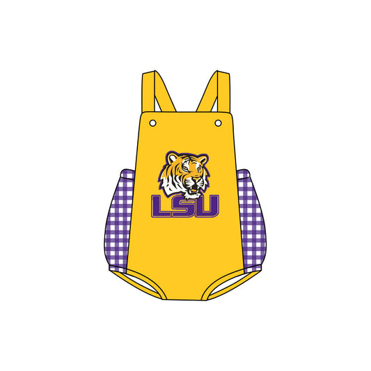 Baby Boys Summer LSU  Yellow Romper Pre-order 3 MOQ