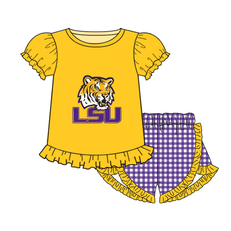 Baby Girls Summer LSU Shorts Set  Pre-order 3 MOQ