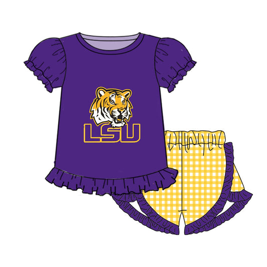 Baby Girls Summer LSU Shorts Set  Pre-order 3 MOQ