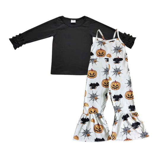 Kids Girls Hallowmas Black Top Jumpsuit Set GLP0464