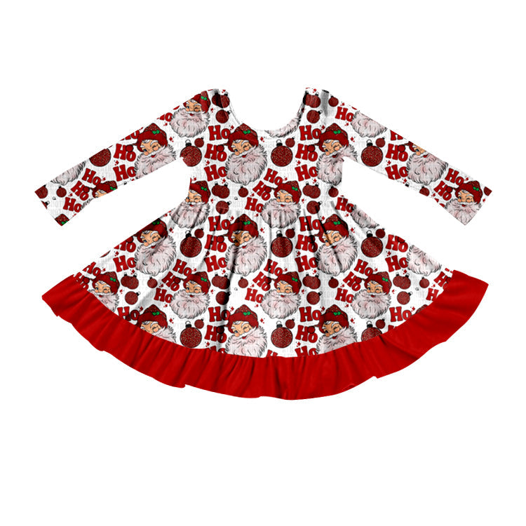 Girls Christmas Santa Hoho Dress  5 MOQ