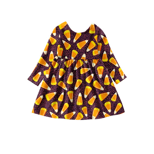 Long Sleeve Dress Girls Cany Halloween Dress