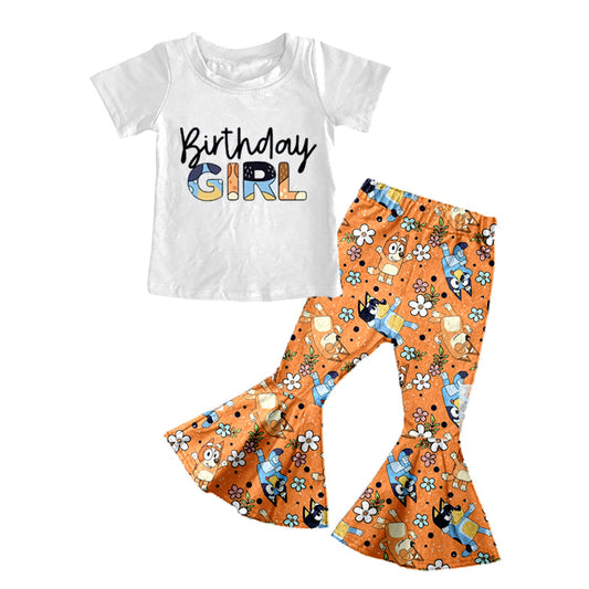 Cute Cartoon Dog Girls Birthday Outfit  MOQ