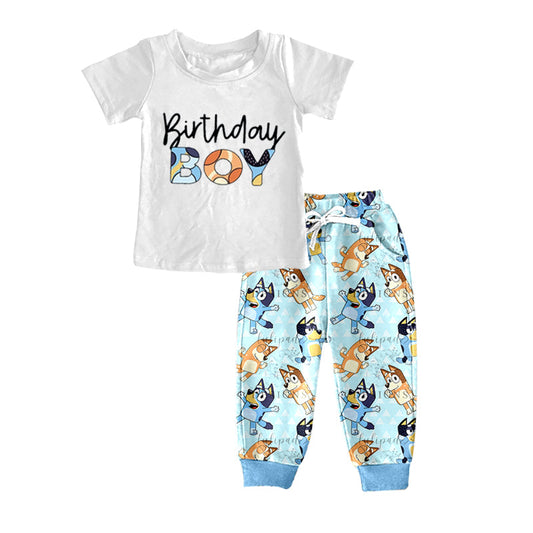 Cute Cartoon Dog Boys Birthday Outfit  MOQ