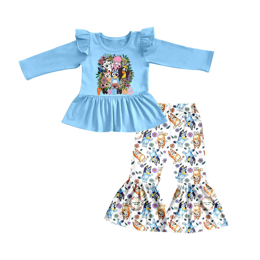 Girls Cartoon Dog Blue Outfit 5 MOQ