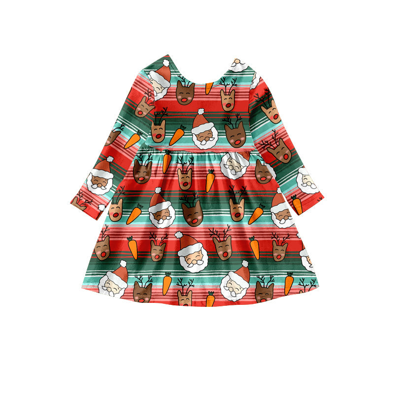 Pre-order Kids Girls Christmas Sanrta Deer Dress