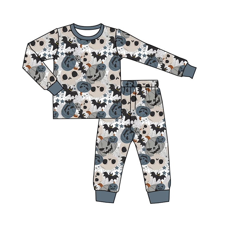 Preorder Kids Boys Halloween Pumpkin Pajamas Set