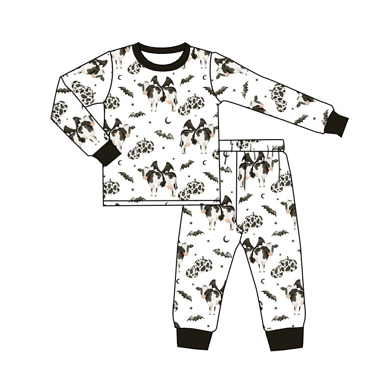 Preorder Kids Girls Halloween Cow Pajamas Set