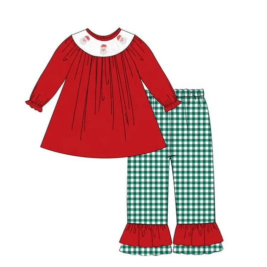 No MOQ Kids Girls Christmas Santas Outfit