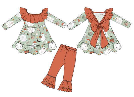 Baby Girls Christmas Ghost Outfit  5 MOQ