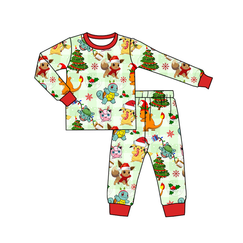 Kids Boys Christmas Cartoon Pajama Set Custom Design 5 MOQ