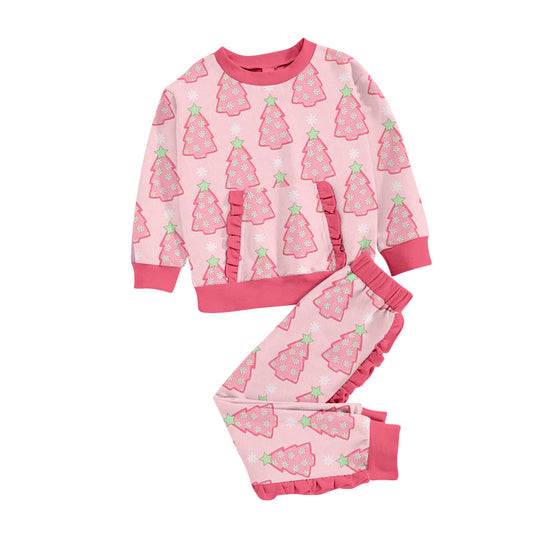 Baby Girls Christmas Tree Pink Outfit 5 MOQ