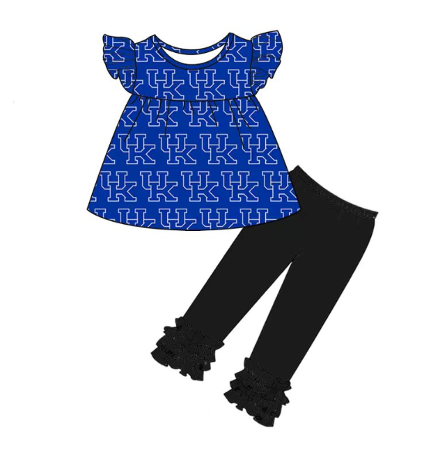 5 MOQ Kids Girls UK Football Team Tunic Top Icing Pants Outfit