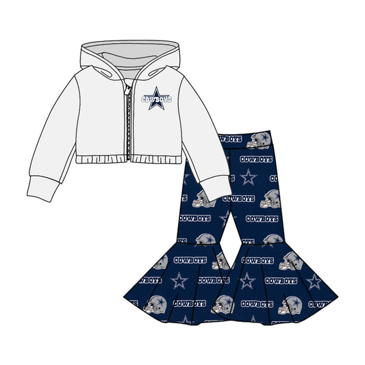 5 MOQ  Kids Girls Cowboys Football Team Outfit
