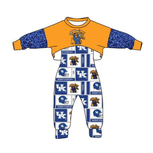 5 MOQ  Kids Girls UK Football Team  Top and Jumpsuit Set