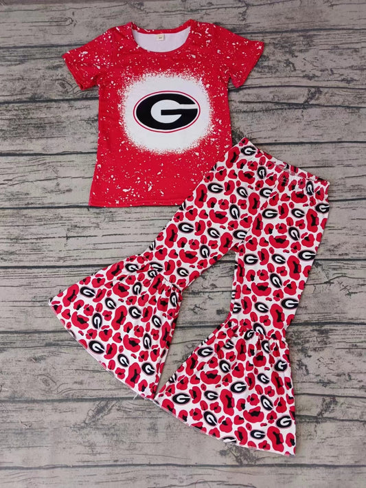 Kids Girls Football Team G Bell Bottom Pants Set Preorder 3 MOQ