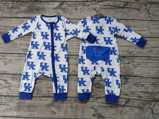 Baby Boys Team Blue UK Long Sleeve Zip Rompers preorder 5 MOQ