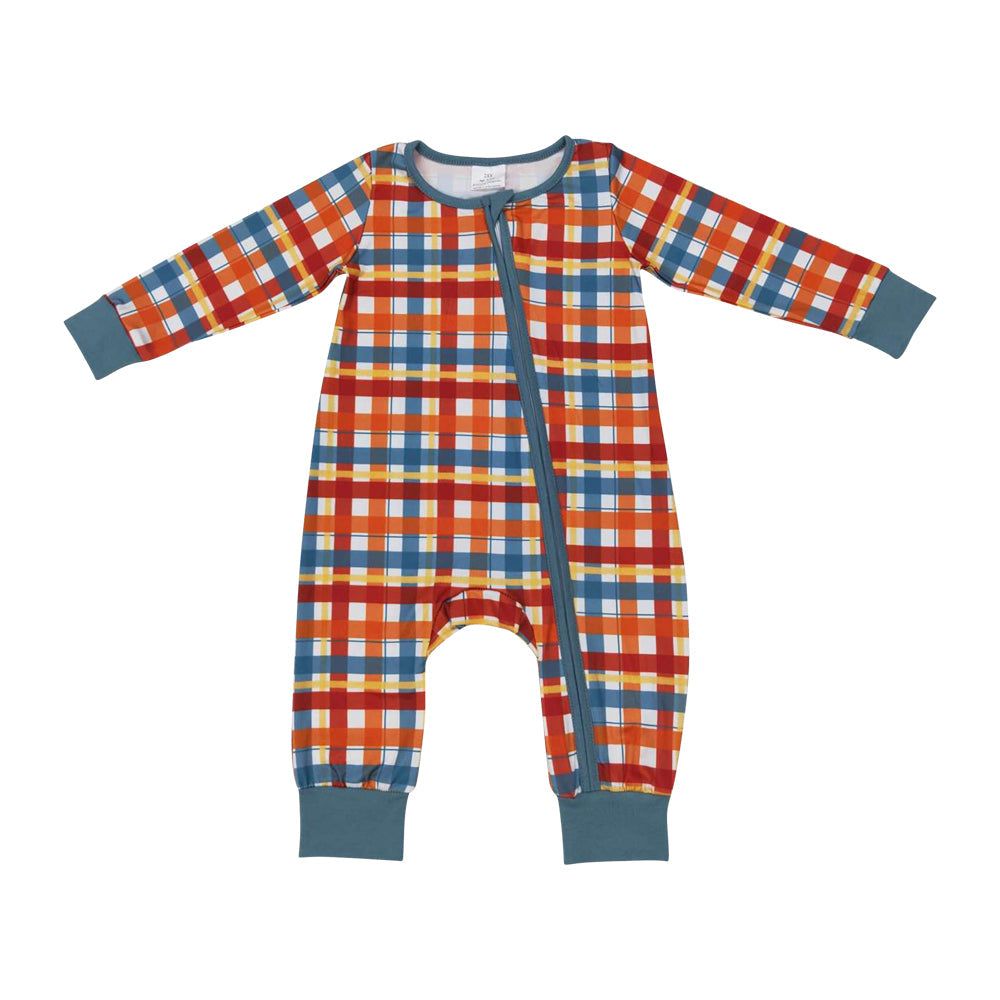 Newbron Baby Boys Thanksgiving Plaid Romper