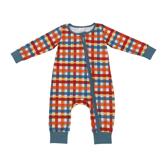 Newbron Baby Boys Thanksgiving Plaid Romper