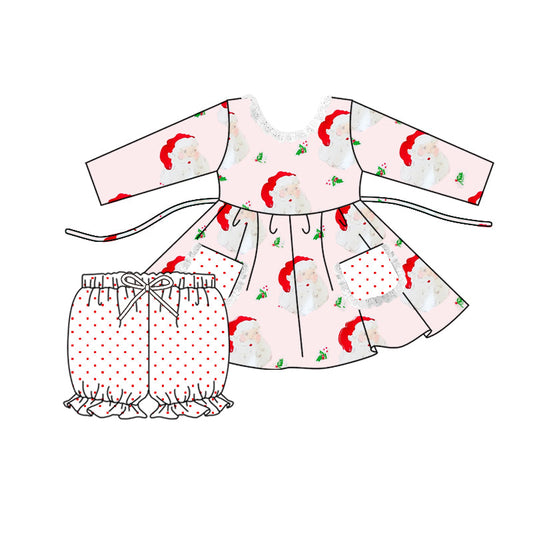 Preorder ⚠ 5 MOQ Kids Girls Christmas Santa Outfit With Pocket