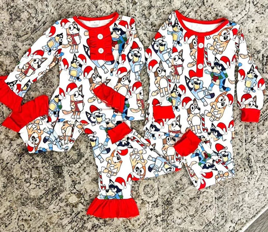 Sister Brother Cartoon Dog Christmas Loungewear