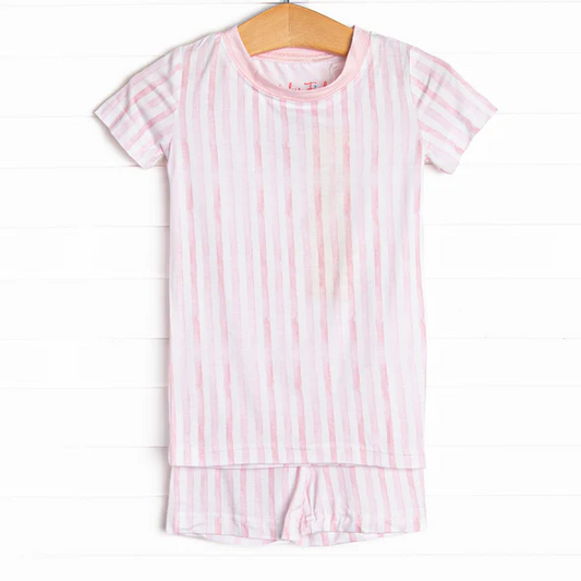 Baby Girls Pink Striped Pajama Set Pre-order 3 MOQ