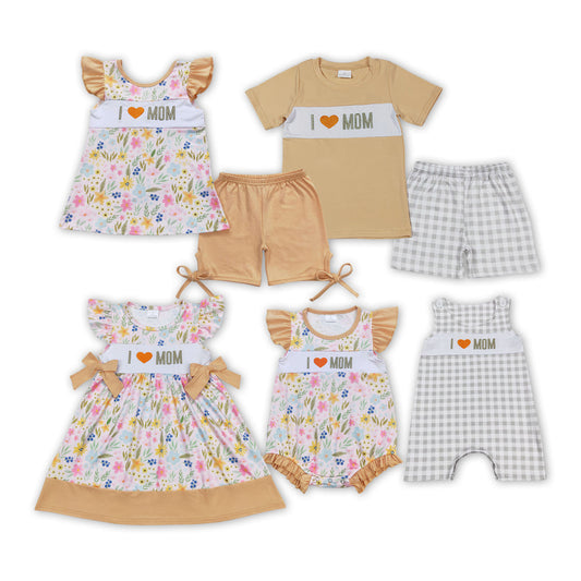 Sibling Designs I Love Mon Embroidery Clothes Sets