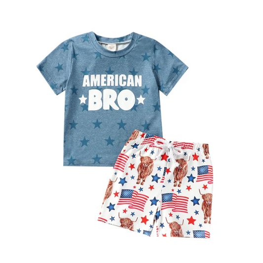 American Bro July 4th Shorts Set Pre-order 3 MOQ