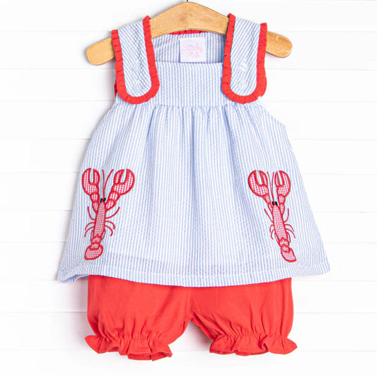 Wholesale Baby Girls Crayfish Shorts Set With Pocket Pre-order 3 MOQ