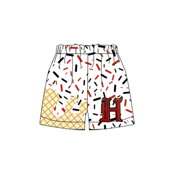 Baby Boys Ice Cream Drip White H Sprinkles Team Sports Shorts 5 MOQ