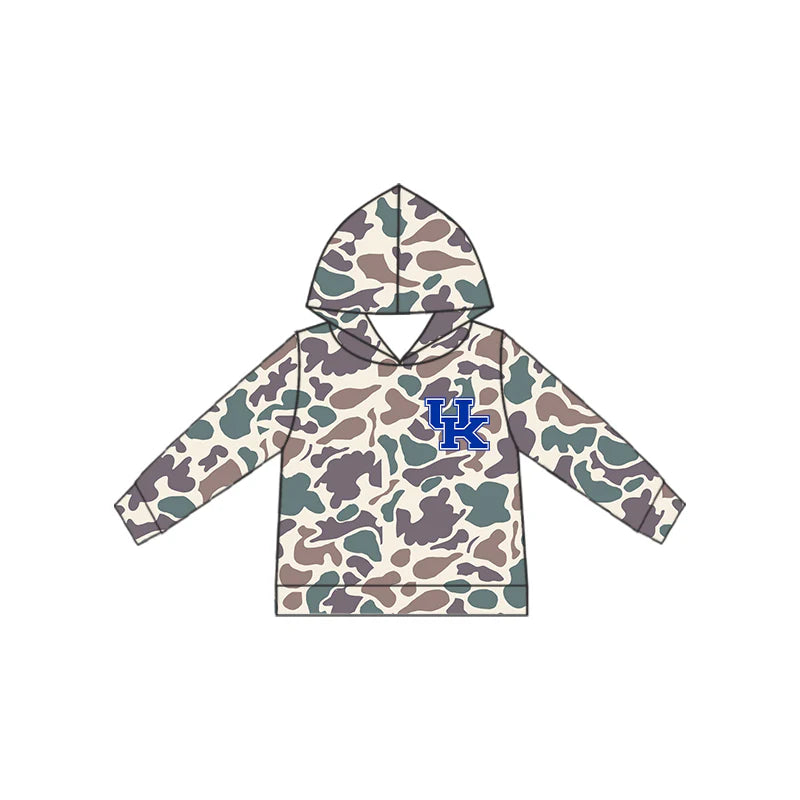 Preorder 5 MOQ Baby Boys  Grey Camouflage UK Team Sports Long Sleeve Hoodie Top