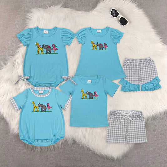 Toddler Baby Sibling Wild Animal Clothes Romper