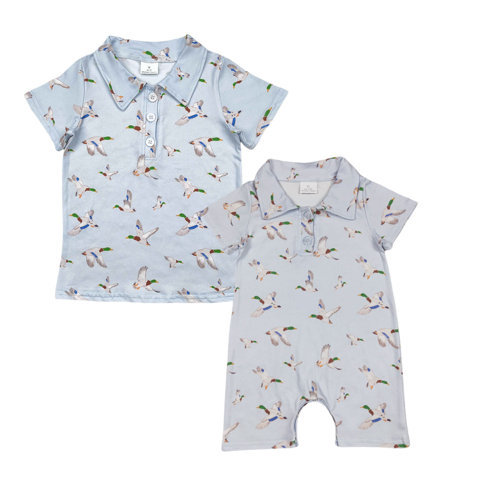 Sibling Toddler Boys Summer Mallard Duck Shirt Top Romper