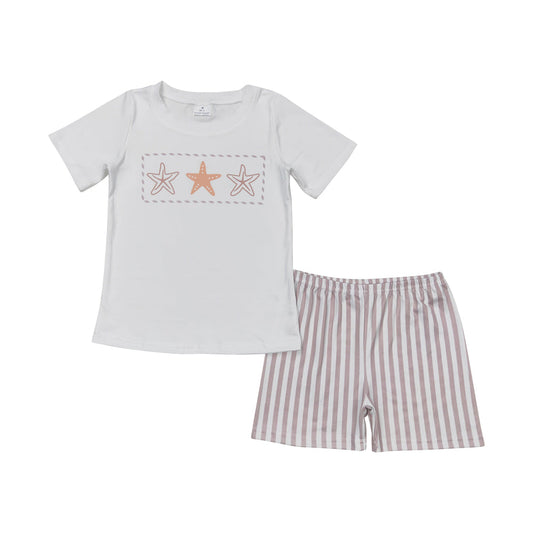 BSSO0826 Baby Boys Summer Starfish Shorts Set